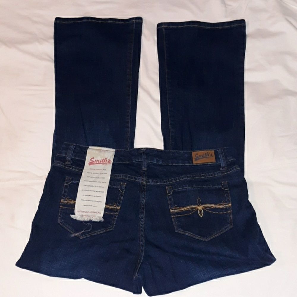 NWT Smith's American Boot Cut Jeans 10 Dark Wash